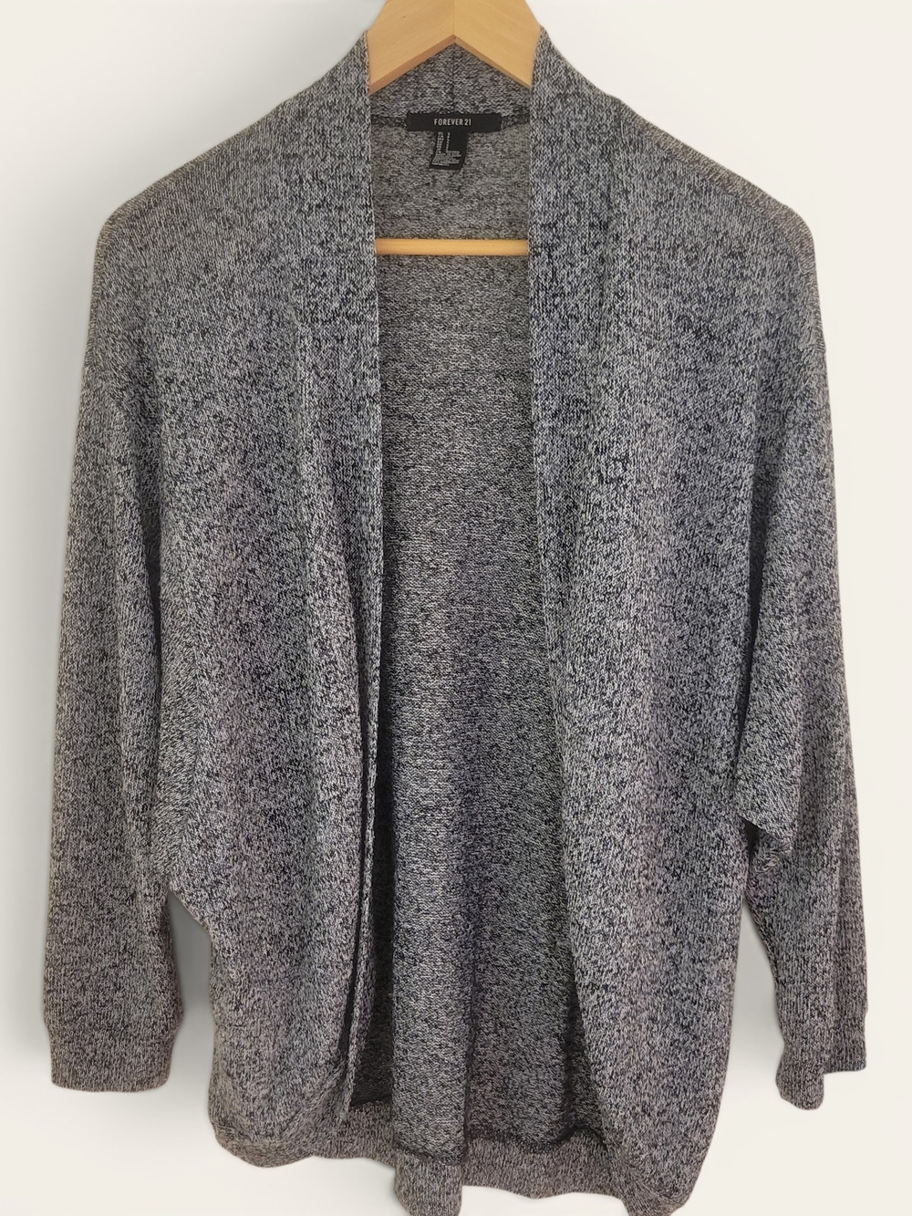 Forever 21 Women's Gray Open-Front Knit Cardigan